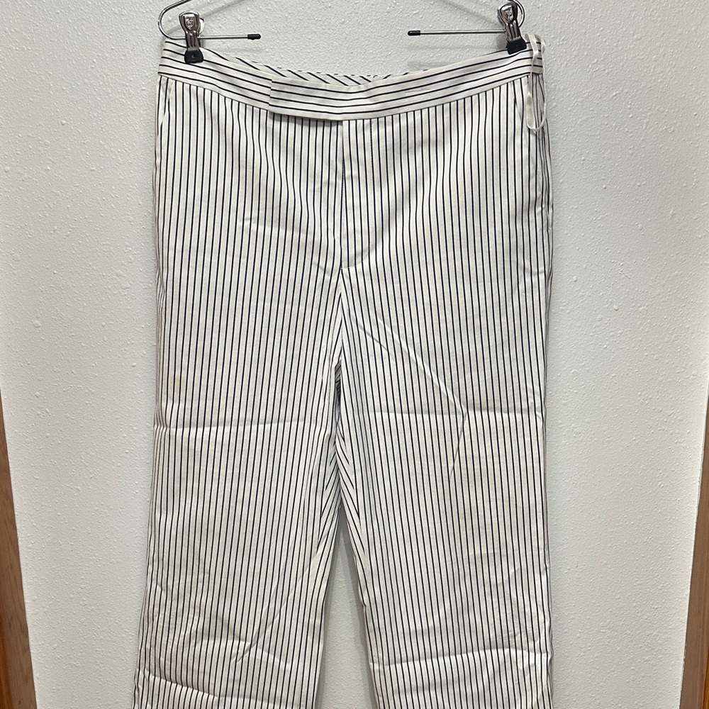 Lauren Ralph Lauren Black and White Striped Wide Leg Pants - Picture 3 of 8